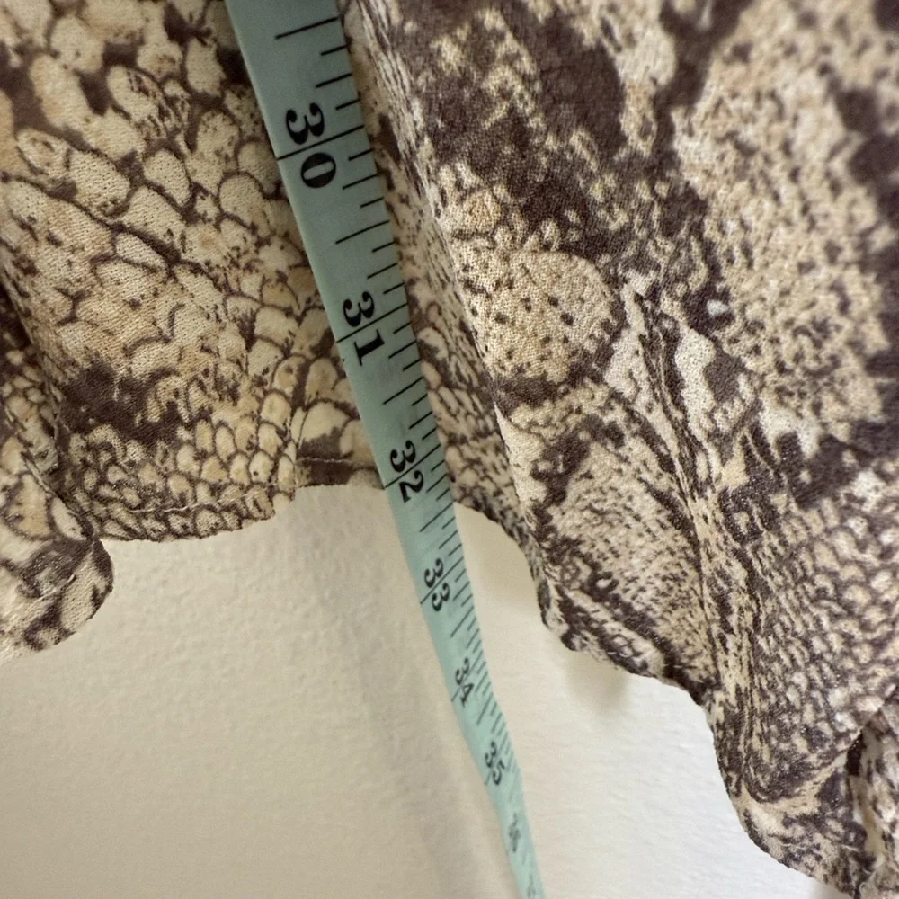 Reformation Monica Wrap Mini Dress Python Snake Print Size Medium PTP-18” - Picture 15 of 16